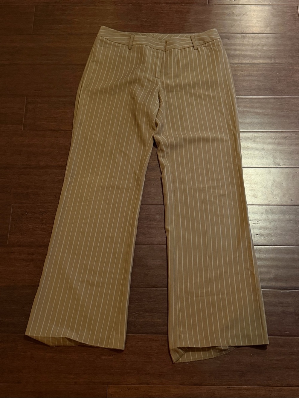 AB Studio Tan Pinstripe Pants
